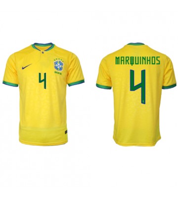 Brazylia Marquinhos #4 Koszulka Podstawowych MŚ 2022 Krótki Rękaw